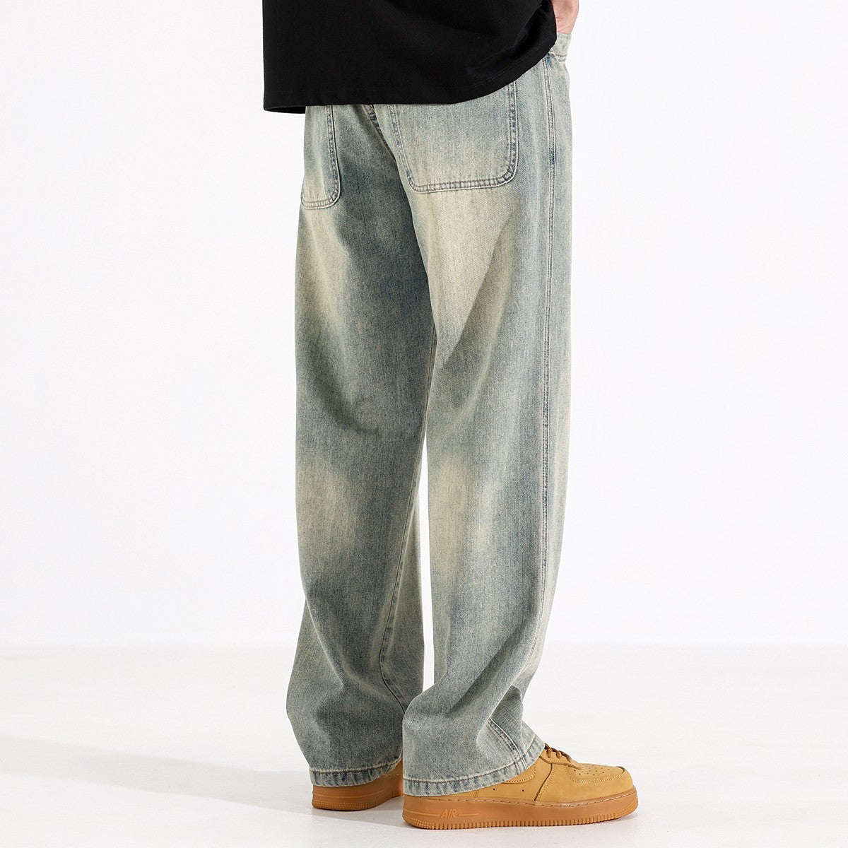 Yellow Mud Dyed Straight Jeans