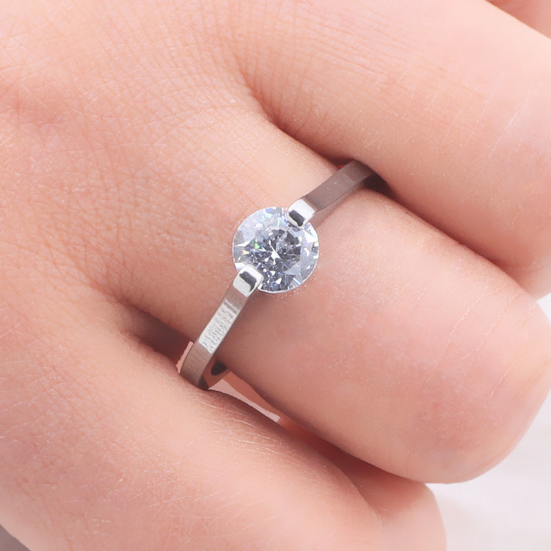 Fashion Diamond Ring Titanium