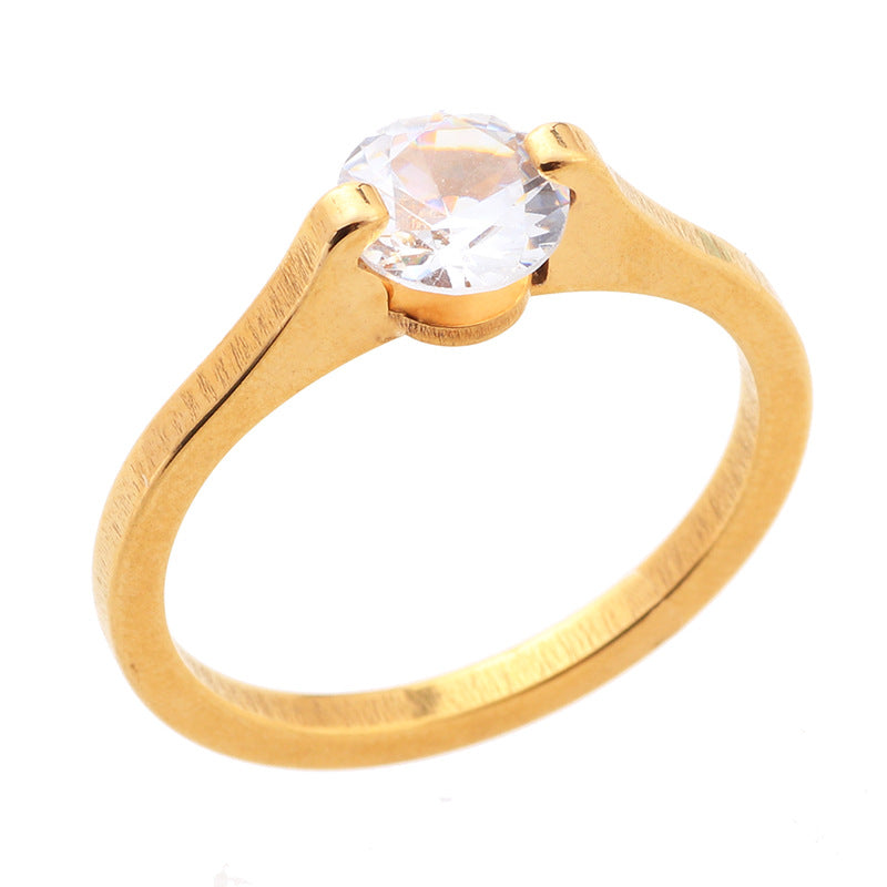 Fashion Diamond Ring Titanium