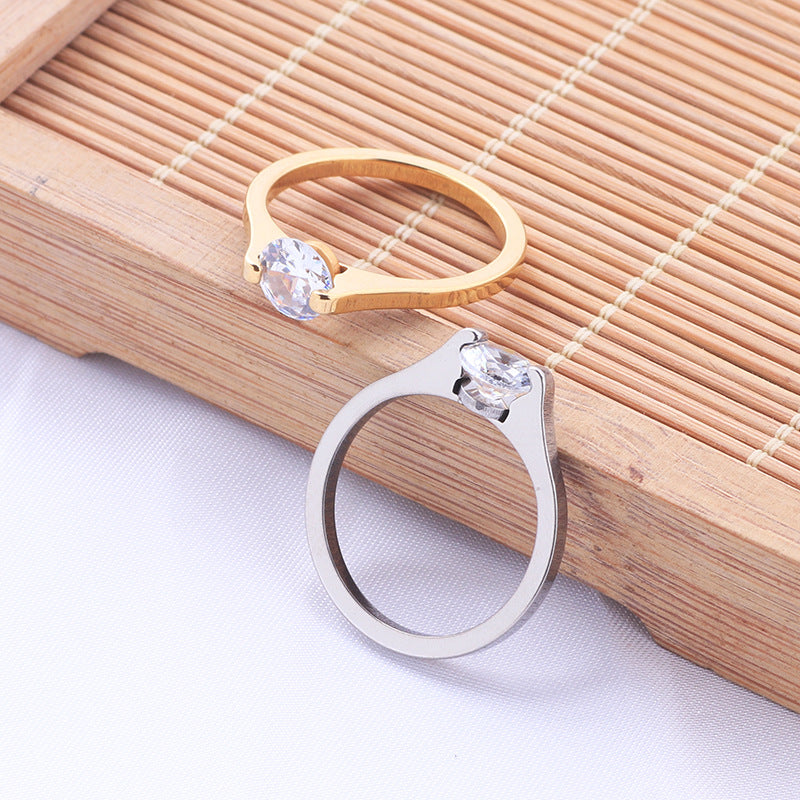 Fashion Diamond Ring Titanium