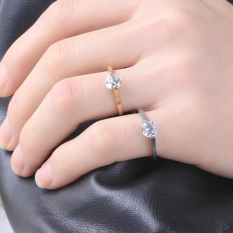 Fashion Diamond Ring Titanium