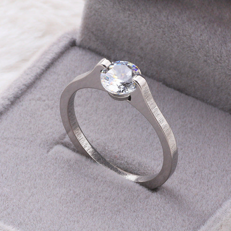 Fashion Diamond Ring Titanium