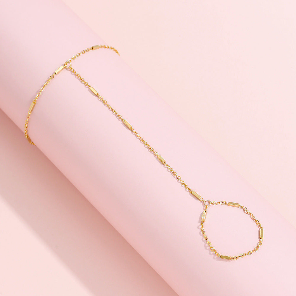 Women's Beach Ring Bracelet Integrated Chain