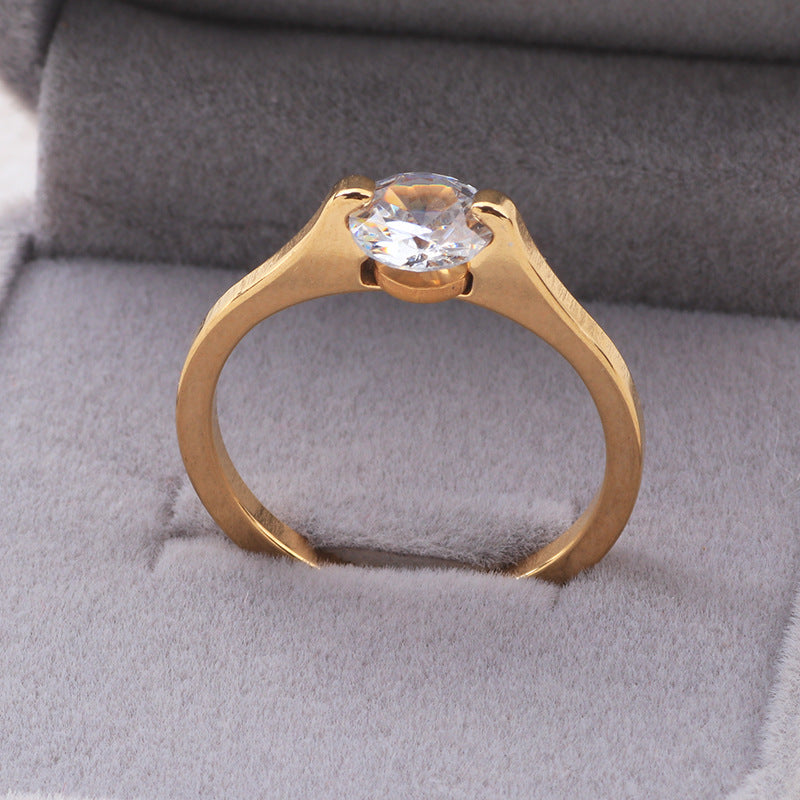 Fashion Diamond Ring Titanium